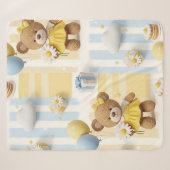 Teddybeer Daisytuinpatroon (8) Sherpa Deken (Voorkant (horizontaal))