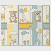 Teddybeer Daisytuinpatroon (9) Cadeaupapier (Vlak)