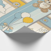 Teddybeer Daisytuinpatroon (9) Cadeaupapier (Hoek)