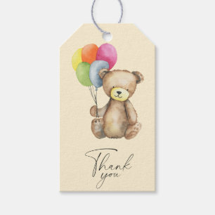 Teddybeer - Dank je wel babyshowerfeest Cadeaulabel