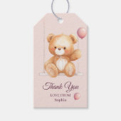 Teddybeer dank je wel – gepersonaliseerd cadeaukaa cadeaulabel (Voorkant)