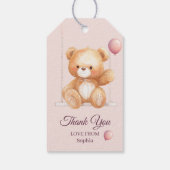 Teddybeer dank je wel – gepersonaliseerd cadeaukaa cadeaulabel (Achterkant)