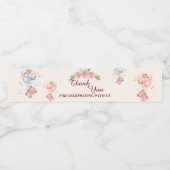 Teddybeer dank u Baby Show waterflesetiket Waterfles Etiket (Enkel label)