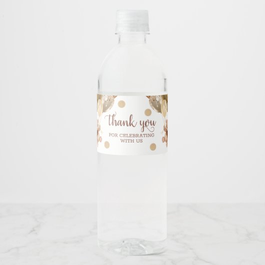 Teddybeer dank u Baby Show waterflesetiket Waterfles Etiket (Voorkant)