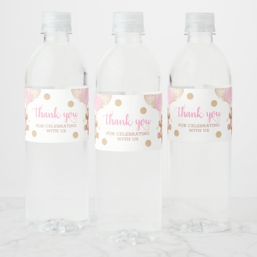 Teddybeer dank u Baby Show waterflesetiket Waterfles Etiket (Flessen)