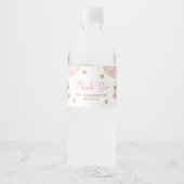 Teddybeer dank u Baby Show waterflesetiket Waterfles Etiket (Voorkant)