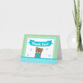 Teddybeer Dank u kaart gevouwen nota Kaart