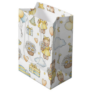 Teddybeer Dasiy Tuin Patroon (14) Medium Cadeauzakje