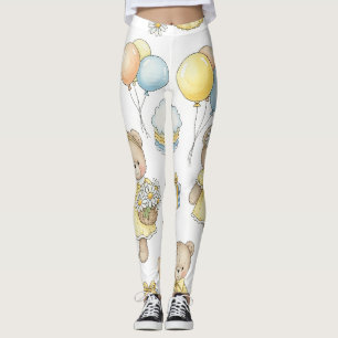 Teddybeer Dasiy Tuin Patroon (16) Leggings