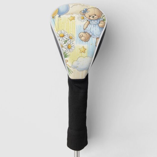 Teddybeer Dasiy Tuin Patroon (2) Golfheadcover (Voorkant)