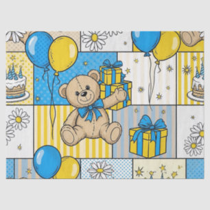 Teddybeer Dasiy Tuin Patroon (4) Tissuepapier