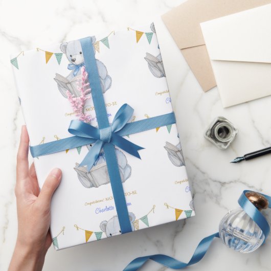 Teddybeer die een boek leest Gefeliciteerd Cadeaupapier (Geschenken)