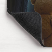 Teddybeer die naar de Kerstman kijkt Muismat (Hoek)