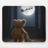 Teddybeer die naar de Kerstman kijkt Muismat (Voorkant)