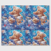 Teddybeer digitale kunst cadeaupapier (Vlak)