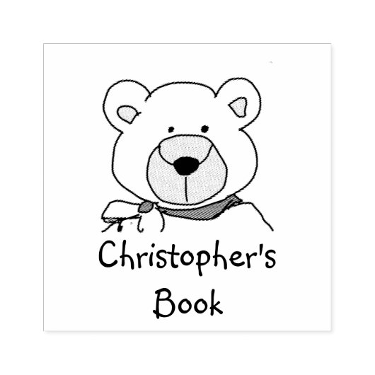 Teddybeer Dit boek behoort tot Wood Art Stamp Rubberstempel (Afrduk)