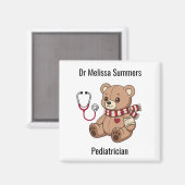 Teddybeer Dokter Kinderarts Aangepaste Tekst Magneet (Voorkant / Achterkant)