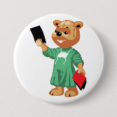 Teddybeer Dokter Knop Ronde Button 7,6 Cm (Voorkant)