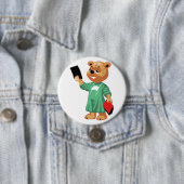 Teddybeer Dokter Knop Ronde Button 7,6 Cm (In situ)