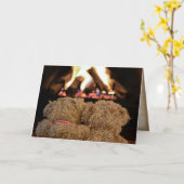 teddybeer door haard kaart (Gele Bloem)