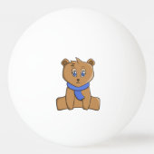 Teddybeer draagt een blauwe sjaal pingpongbal (Achterkant)