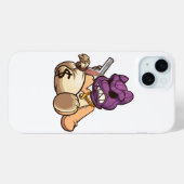 Teddybeer draagt een skimasker en houdt een pistoo Case-Mate iPhone case (Achterkant (horizontaal))