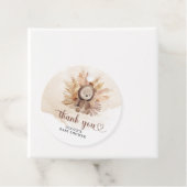 Teddybeer draagt sweatshirt pampas Baby shower Bedankjes Labels (In situ)