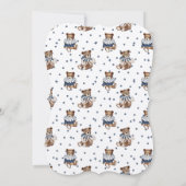 Teddybeer Dusty Blue Berry Zoet Baby shower Kaart (Achterkant)