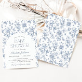 Teddybeer Dusty Blue Boy Baby shower Kaart