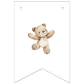 Teddybeer Eerste Verjaardag Foto Feest Vlaggetjes (Eerste vlag)