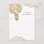 Teddybeer Eerste Verjaardag Tijd Capsule Massage Informatiekaartje (Voorkant)