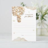 Teddybeer Eerste Verjaardag Tijd Capsule Massage Informatiekaartje (Staand voorkant)