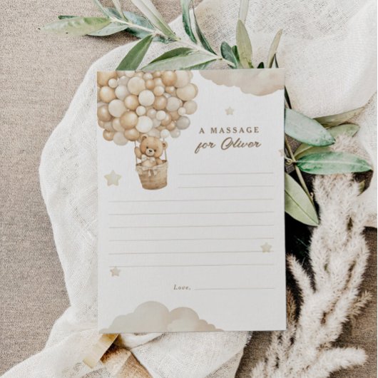 Teddybeer Eerste Verjaardag Tijd Capsule Massage Informatiekaartje