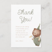 Teddybeer Eerste Verjaardagsfeestje Bedankkaart (Voorkant)