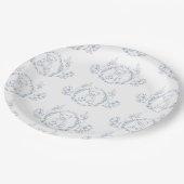 Teddybeer Elegante Chinoiserie Toile Baby shower Papieren Bordje (Gekanteld)