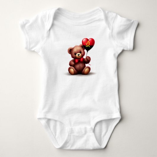 Teddybeer en ballon met de Angolese vlag. Romper (Voorkant)