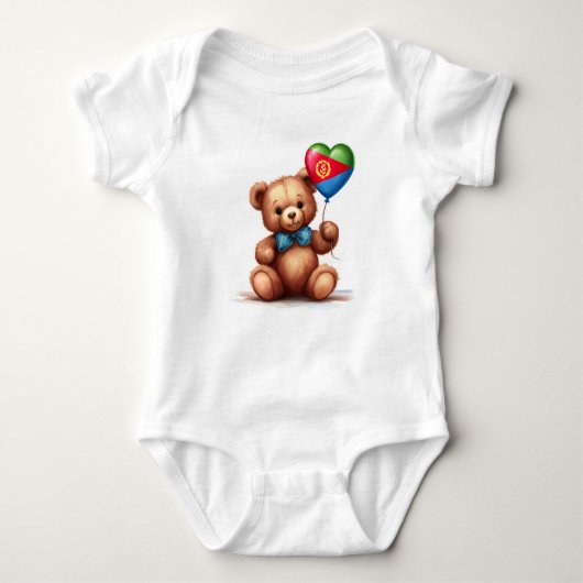 Teddybeer en ballon met de Eritrese vlag. Romper (Voorkant)