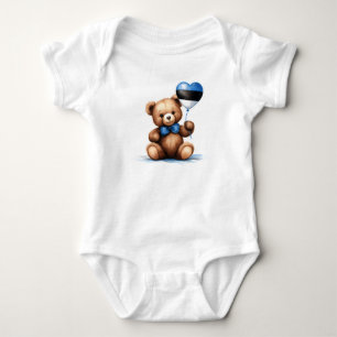 teddybeer en ballon met de Estse vlag. Romper