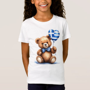 teddybeer en ballon met de Griekse vlag. T-shirt