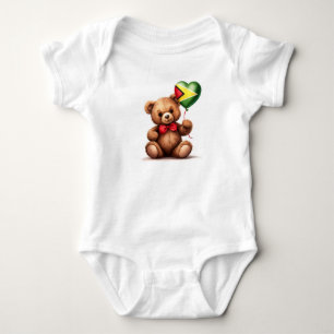 teddybeer en ballon met de Guyaanse vlag. Romper