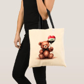 Teddybeer en ballon met de Iraakse vlag. Tote Bag (Voorkant (product))