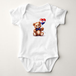 teddybeer en ballon met de Kroatische vlag. Romper