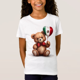 Teddybeer en ballon met de Mexicaanse vlag. T-shirt