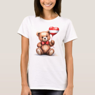 teddybeer en ballon met de Oostenrijkse vlag. T-shirt
