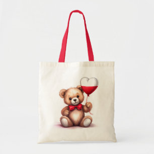 teddybeer en ballon met de Poolse vlag. Tote Bag