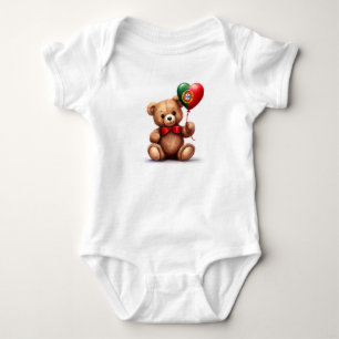 Teddybeer en ballon met de Portugese vlag. Romper