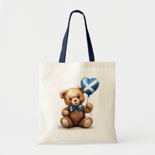 Teddybeer en ballon met de Schotse vlag. Tote Bag