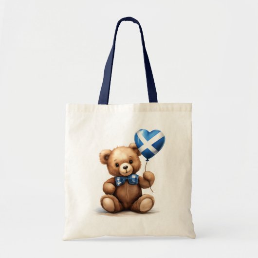 Teddybeer en ballon met de Schotse vlag. Tote Bag (Voorkant)