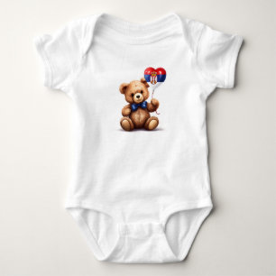 teddybeer en ballon met de Servische vlag. Romper