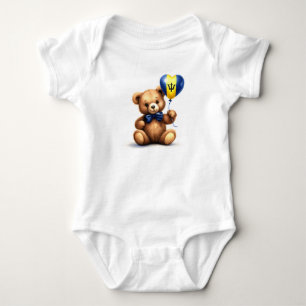Teddybeer en ballon met de vlag van Barbados. Romper